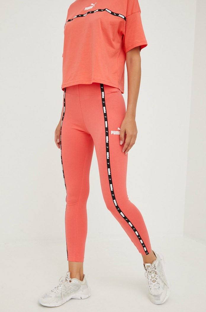 Puma legginsy Power Tape pomarańczowy 849949