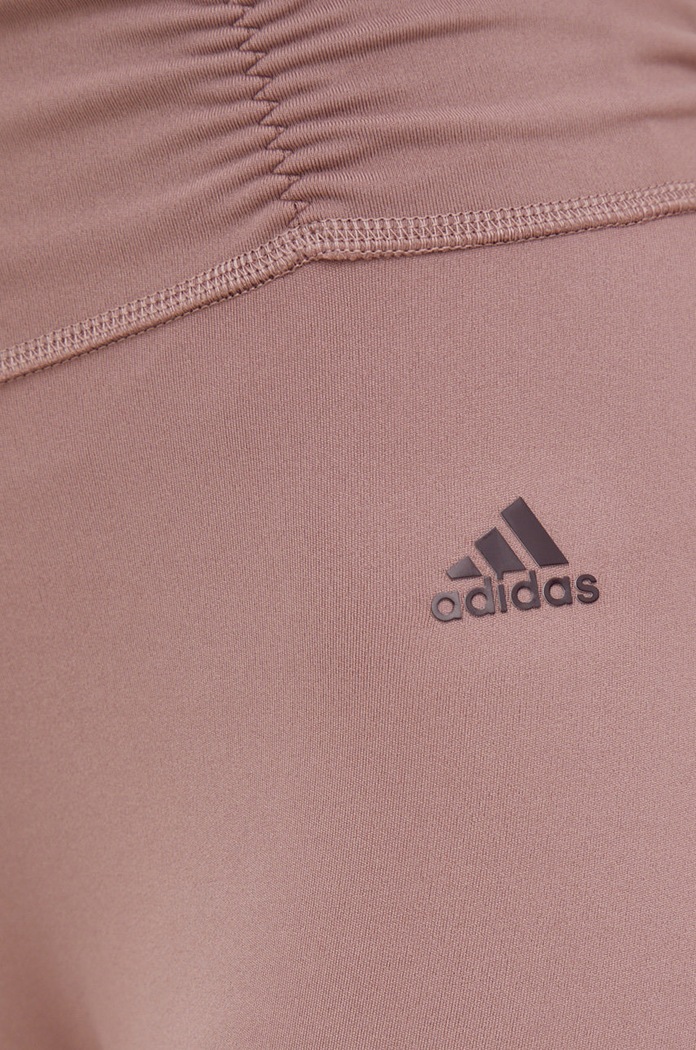 Legíny na jógu adidas Performance Studio Gathered fialová HK6548