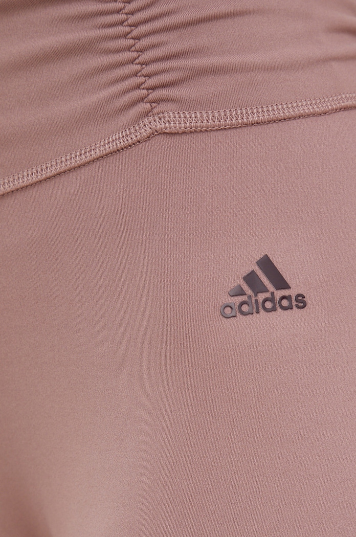 Legíny na jógu adidas Performance Studio Gathered fialová HK6548