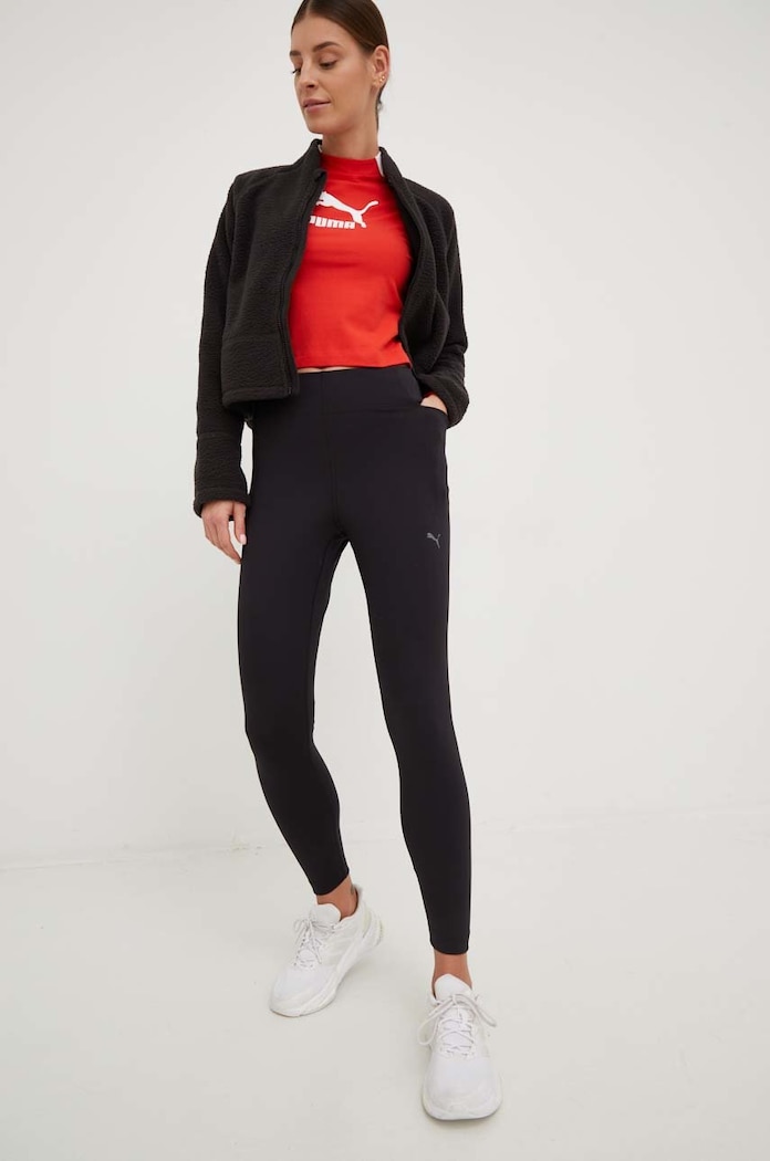 Legíny na jógu Puma Studio Yourmove Ultrabare pletenina černá 522222