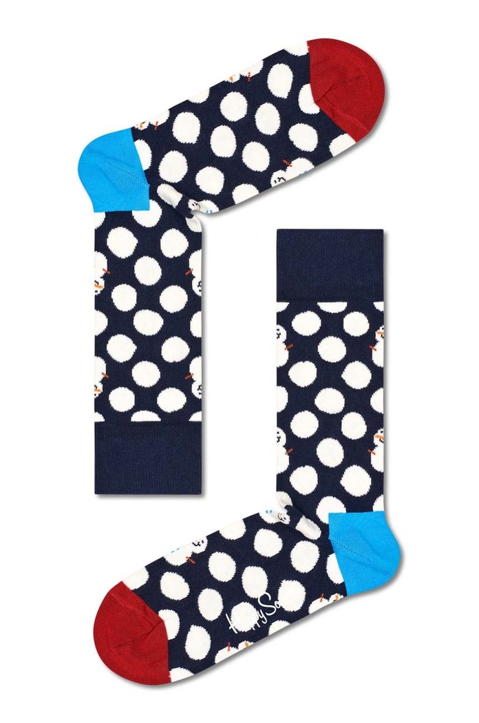Ponožky Happy Socks Big Dot Snowman dlouhé ponožky námořnická modř BDS01.6500