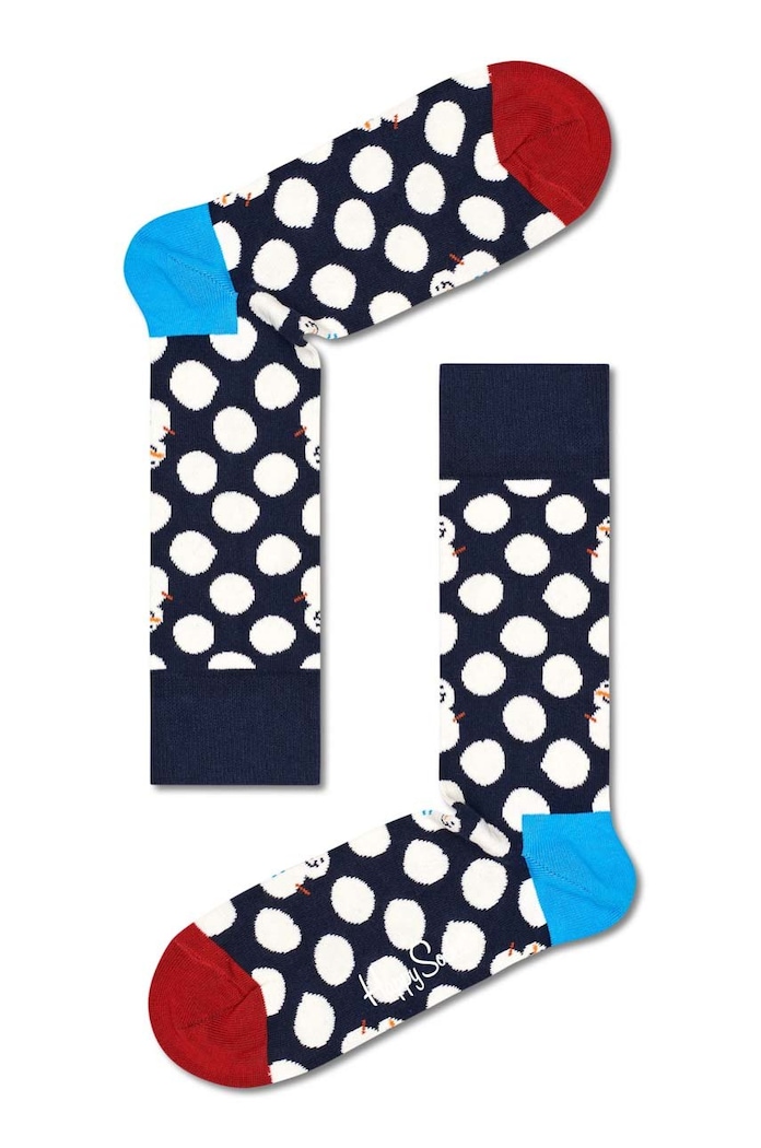 Ponožky Happy Socks Big Dot Snowman dlouhé ponožky námořnická modř BDS01.6500