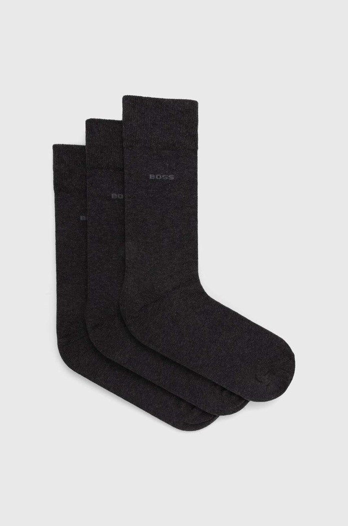 BOSS ponožky pánské 3P RS Uni CC 3-pack dlouhé ponožky šedá 50469839