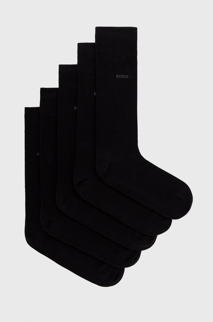 BOSS męskie z bawełną 5P RS Uni CC 5-pack skarpetki długie czarny 50478221