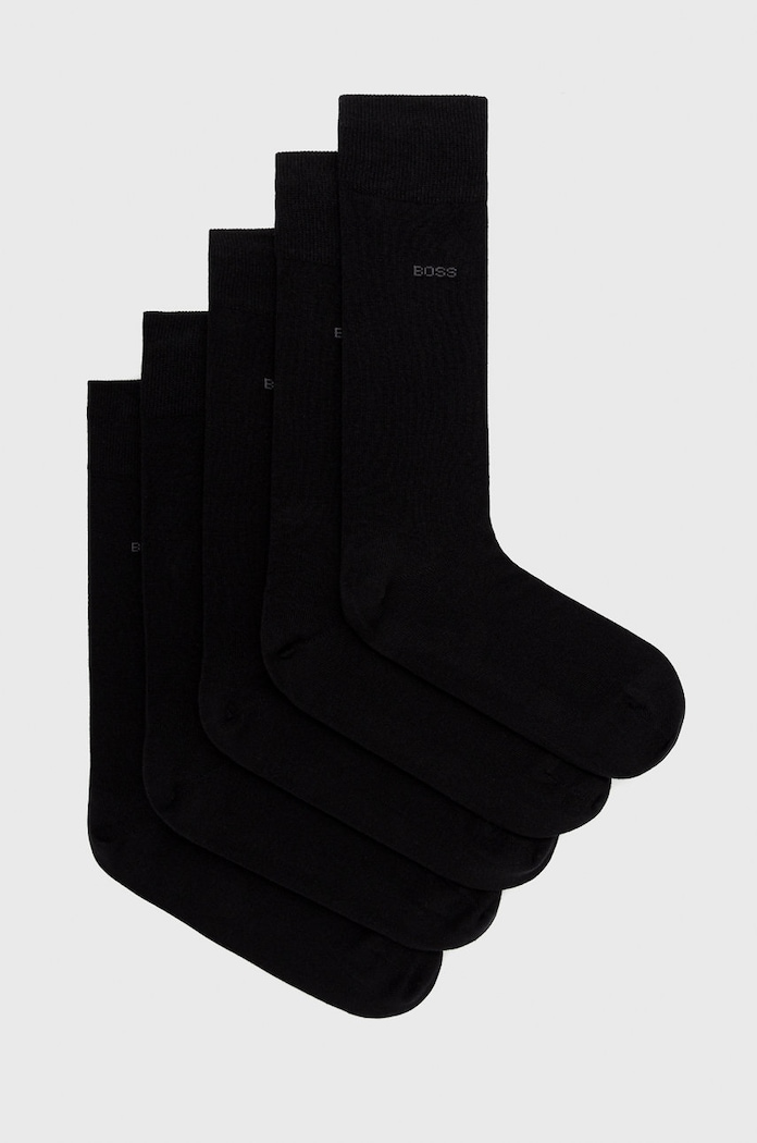 BOSS męskie z bawełną 5P RS Uni CC 5-pack skarpetki długie czarny 50478221