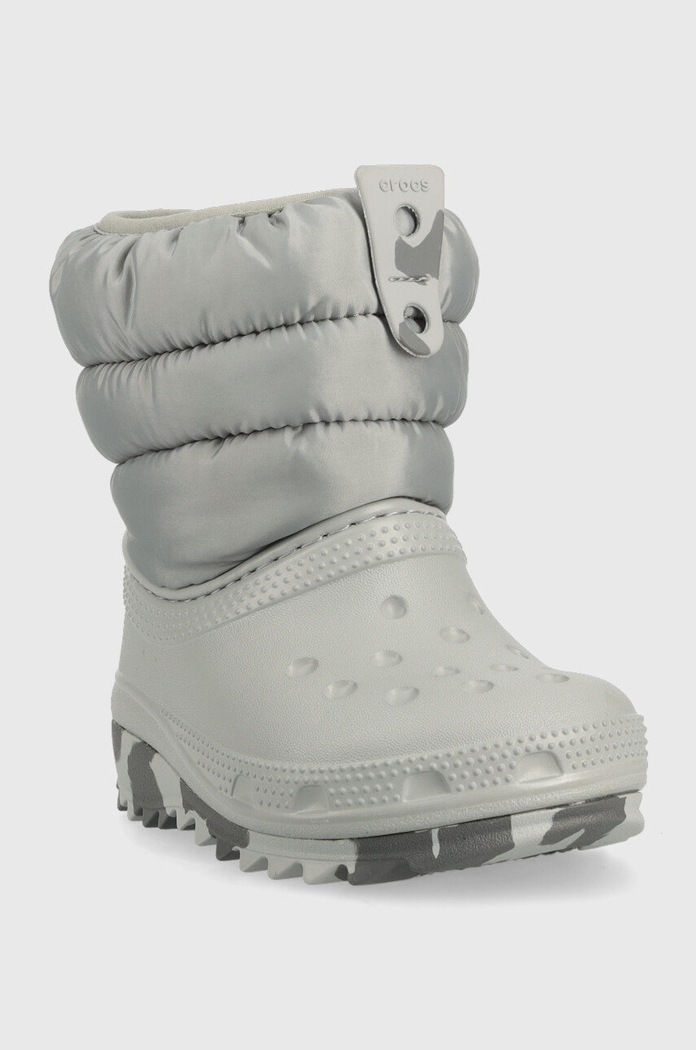 Crocs gyerek hótaposó 207683.CROCS.CLASSIC.NEO.PUFF.BOOT.T szürke AW22