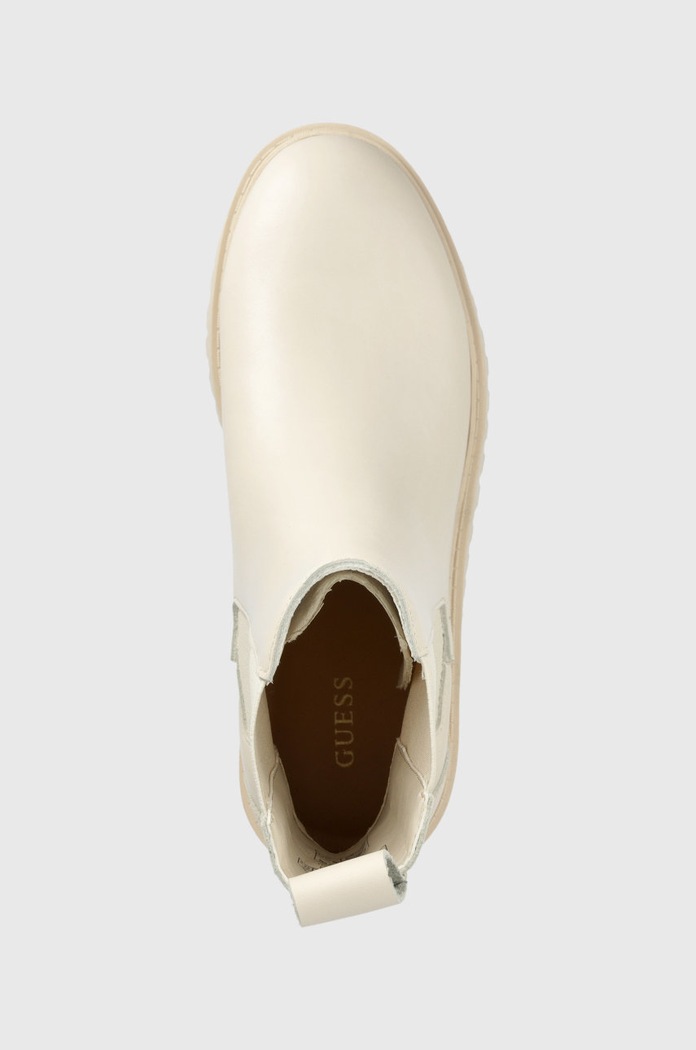 Guess sztyblety skórzane Oakess beżowy FL7OAK.LEA10.IVORY