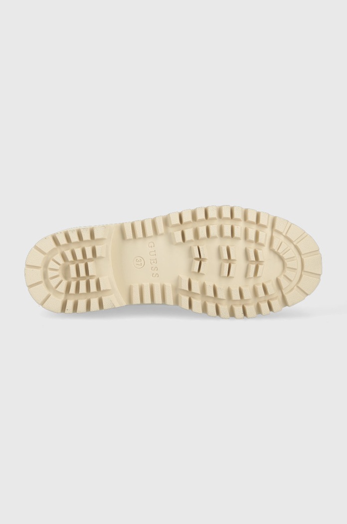 Guess sztyblety skórzane Oakess FL7OAK.LEA10.IVORY beżowy