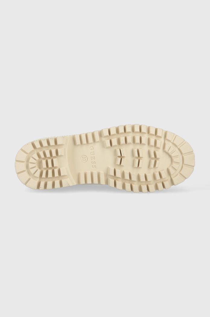 Guess sztyblety skórzane Oakess FL7OAK.LEA10.IVORY beżowy
