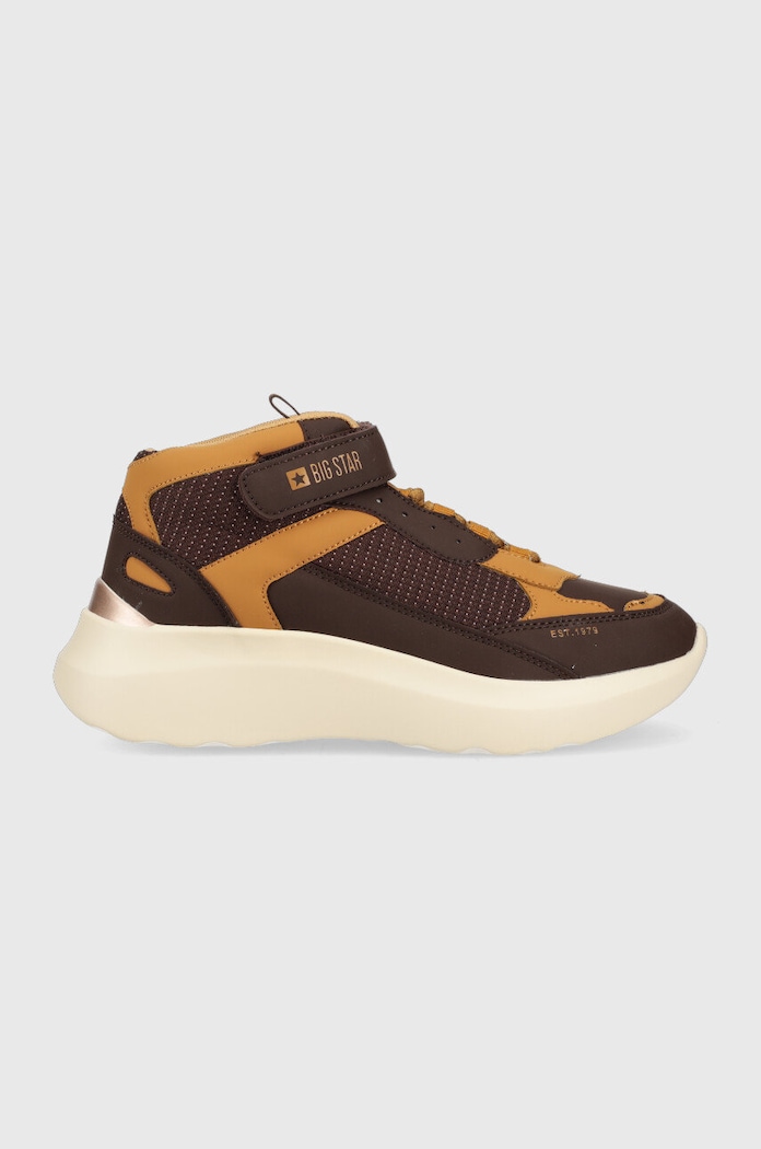 Sneakers boty Big Star imitace kůže hnědá KK274404.CAMEL