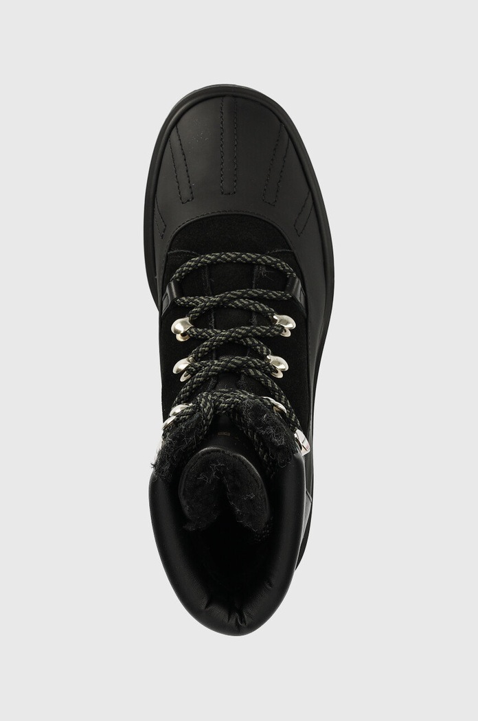 Kožne gležnjače Tommy Hilfiger Heel Laced Outdoor Boot crna FW0FW06804.0GK