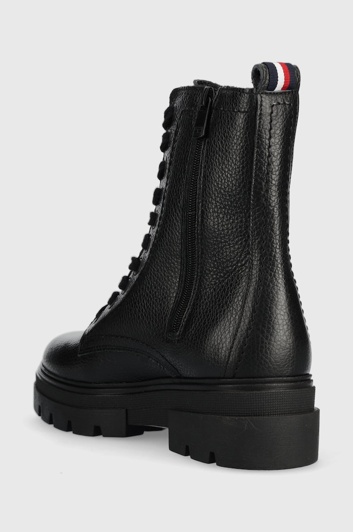 Obuća Kožne čizme Tommy Hilfiger Monochromatic Lace Up Boot FW0FW06732.BDS crna
