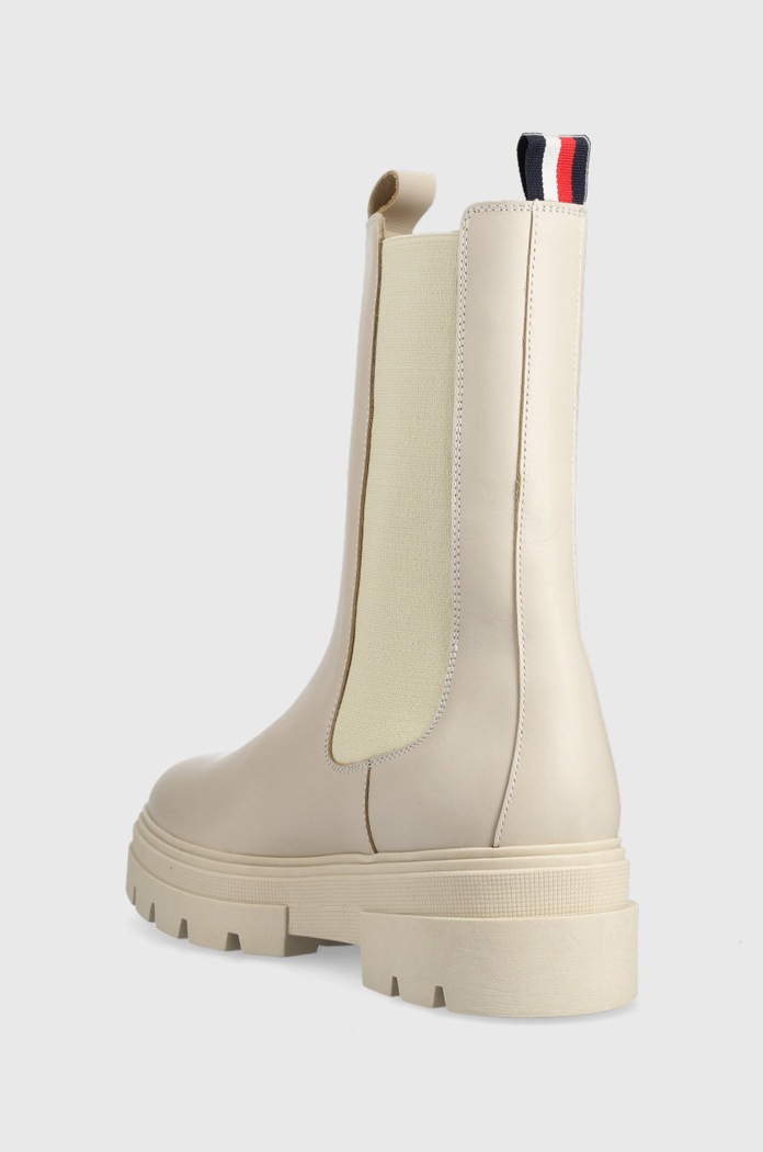 Încălțăminte Tommy Hilfiger ghete chelsea de piele Monochromatic Chelsea Boot FW0FW06730.ACI bej