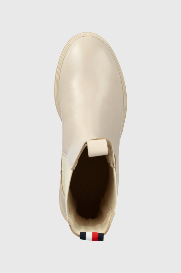 Tommy Hilfiger ghete chelsea de piele Monochromatic Chelsea Boot bej FW0FW06730.ACI