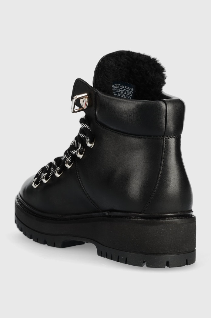 Cipők Tommy Hilfiger bokacsizma Leather Outdoor Flat Boot FW0FW06725.BDS fekete