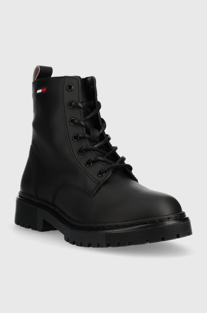 Μποτάκια Tommy Jeans Tommy Jeans Lace Up Flat Boot EN0EN01985.BDS μαύρο AW22
