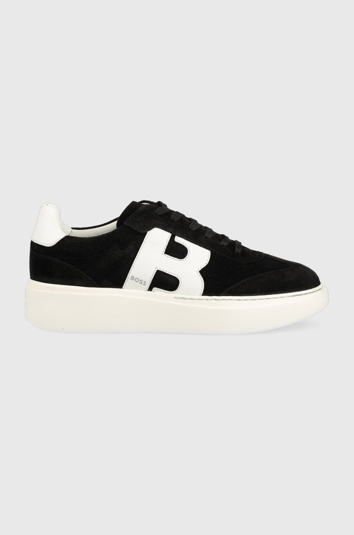 BOSS sneakersy zamszowe Amber B 50475752.002 platforma czarny 50475752.002