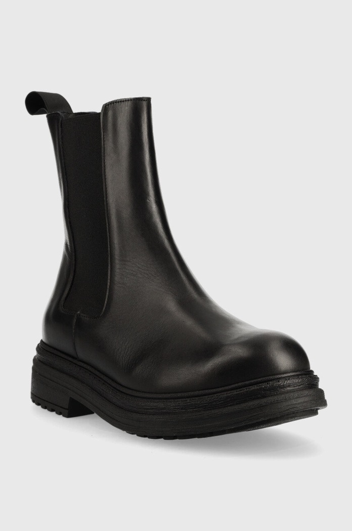 Kožené kotníkové boty Marella CUSCINO.002 černá AW22