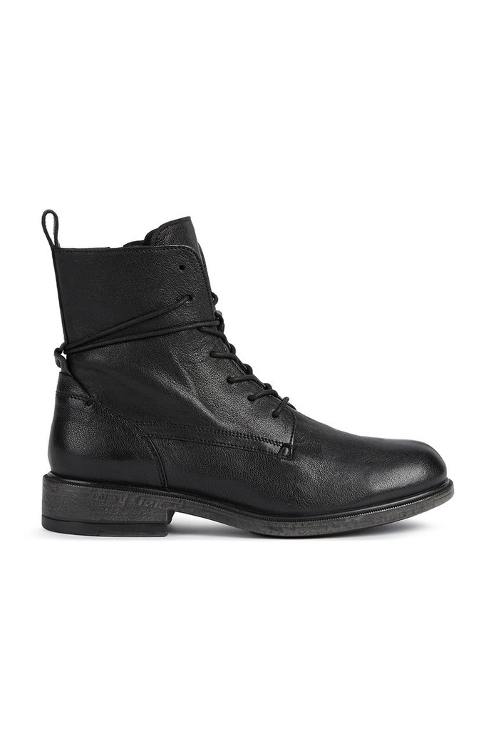 Geox botki skórzane Catria płaski czarny D16LQA.00081.C9999