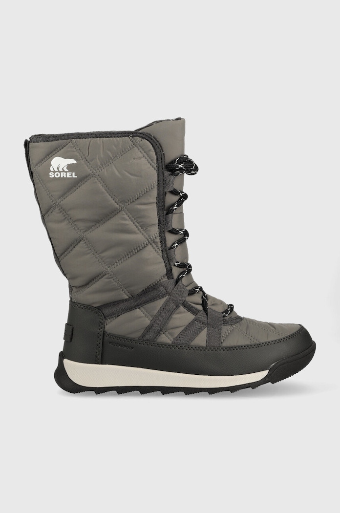 Sorel śniegowce Whitney II Tall Lace lekko ocieplane szary 1921351052