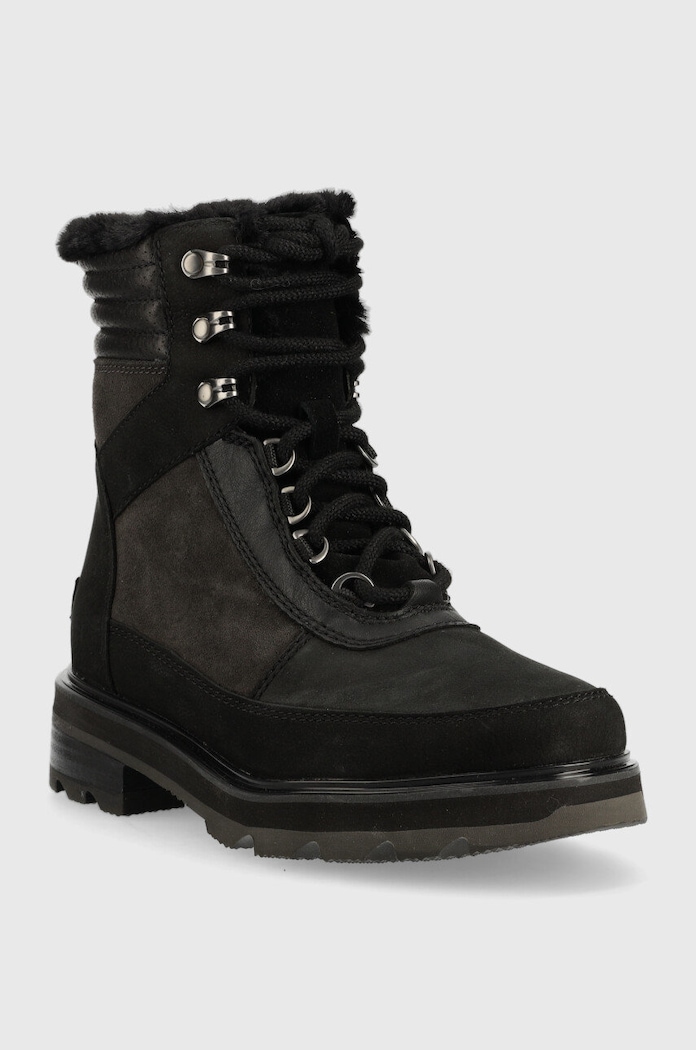 Sorel śniegowce zamszowe Lennox Lace Cozy 2009271093 czarny AW22