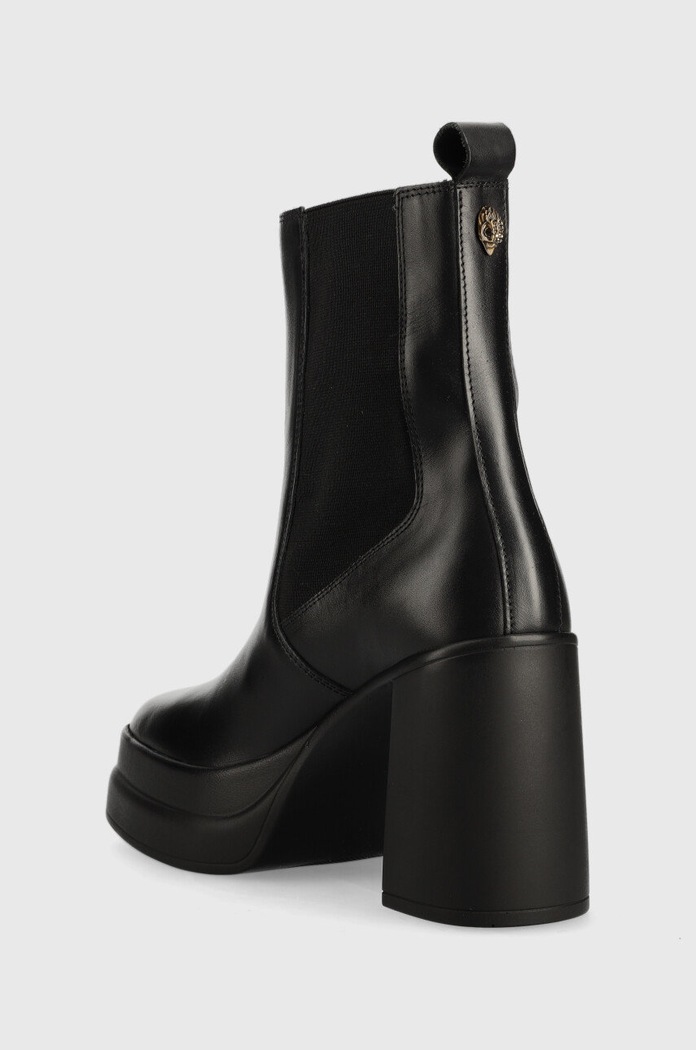 Boty Kožené kotníkové boty Kurt Geiger London Stomp Heeled Chelsea 9319000109.BLK černá