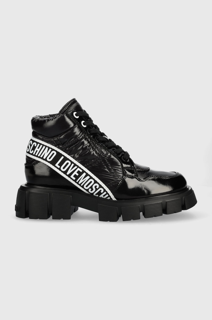 Nízké kozačky Love Moschino bez podpatku černá JA21265G0FJH800A