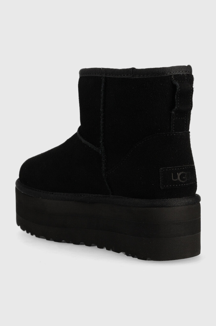 Obuwie UGG śniegowce skórzane Classic Mini Platform 1134991.BLK czarny