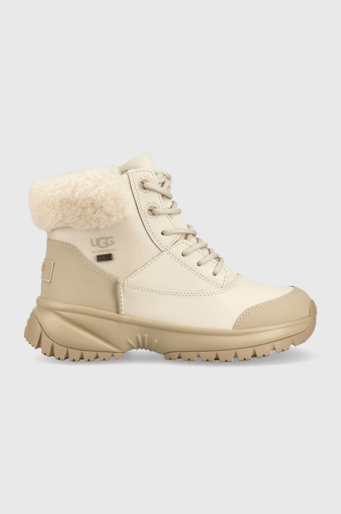 Μποτάκια εργασίας UGG W Yose Fluff V2 υφασμάτινο μπεζ 1130901.WHP