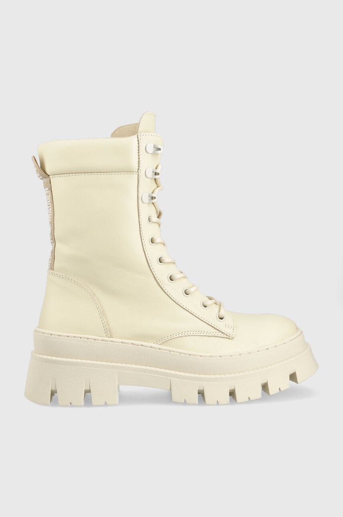 Steve Madden workery skórzane Fezza płaski beżowy SM11002061.287