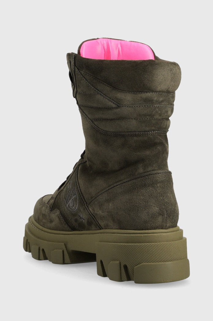 Încălțăminte Chiara Ferragni bocanci din piele intoarsa Cf1 CF3040.169 verde