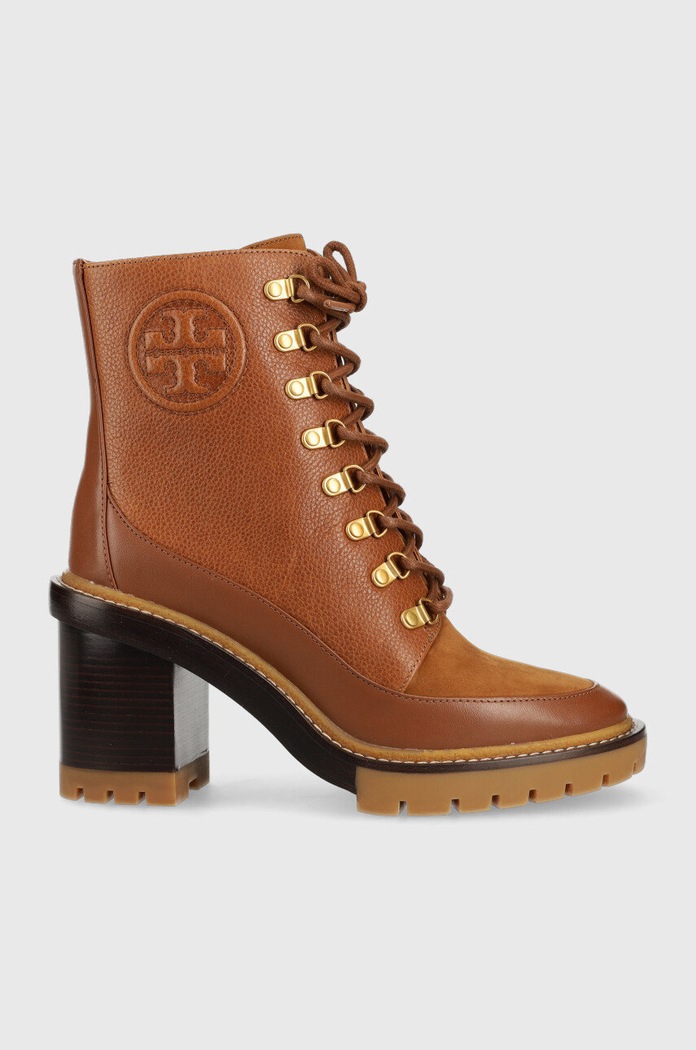 Kožené kotníkové boty Tory Burch Miller semišová kůže hnědá 77289.201