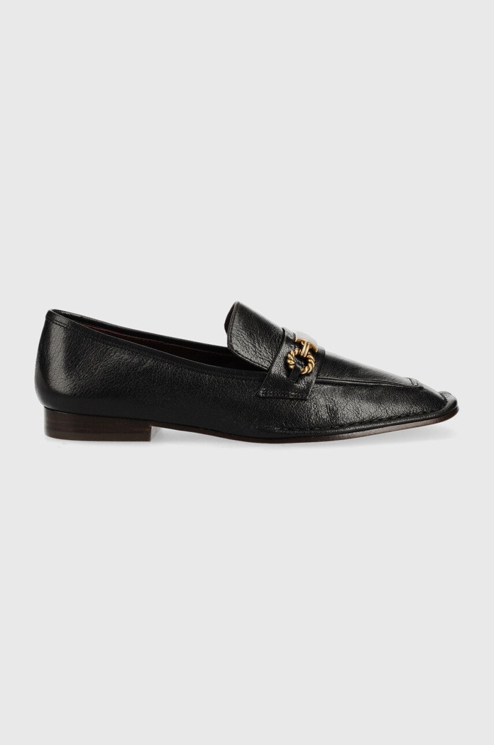 Tory Burch mokasyny skórzane Perrine płaski czarny 137799.006