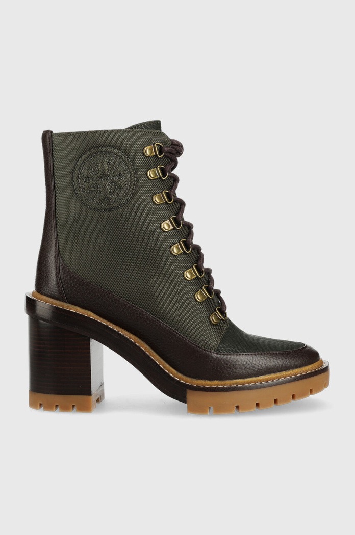 Tory Burch botki Miller tekstylny zielony 85311.200