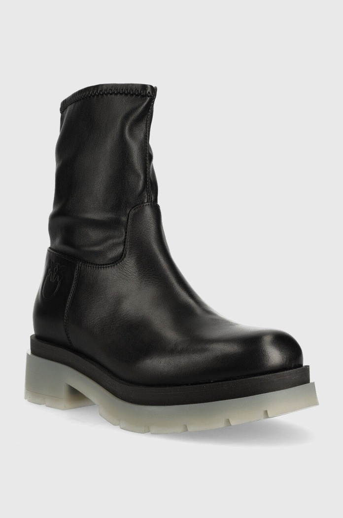 Pinko botki skórzane Prezzemolo 1H213M.A07A.Z99 czarny AW22