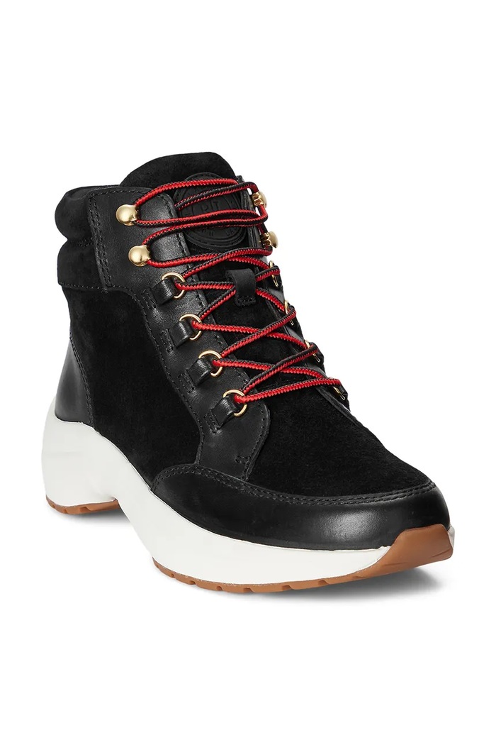 Kožené kotníkové boty Lauren Ralph Lauren Wpsuede 802875308002.001 černá AW22