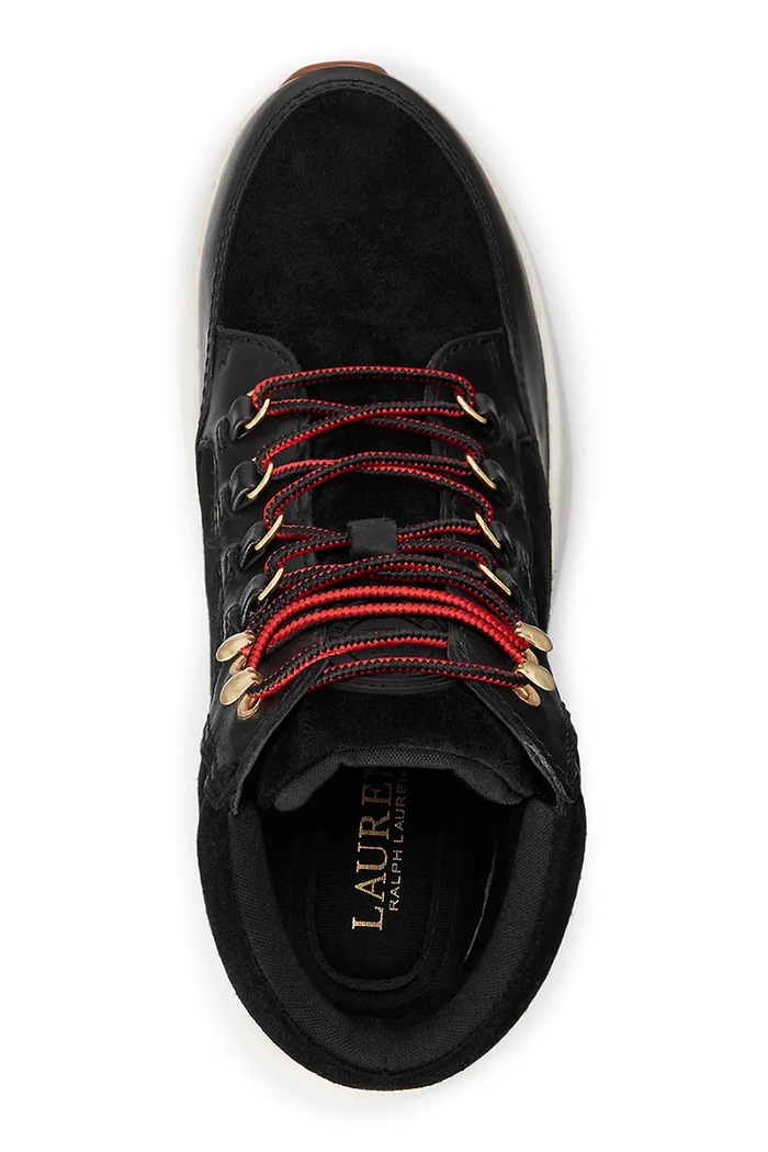 Boty Kožené kotníkové boty Lauren Ralph Lauren Wpsuede 802875308002.001 černá