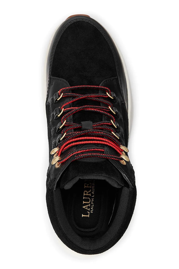 Boty Kožené kotníkové boty Lauren Ralph Lauren Wpsuede 802875308002.001 černá