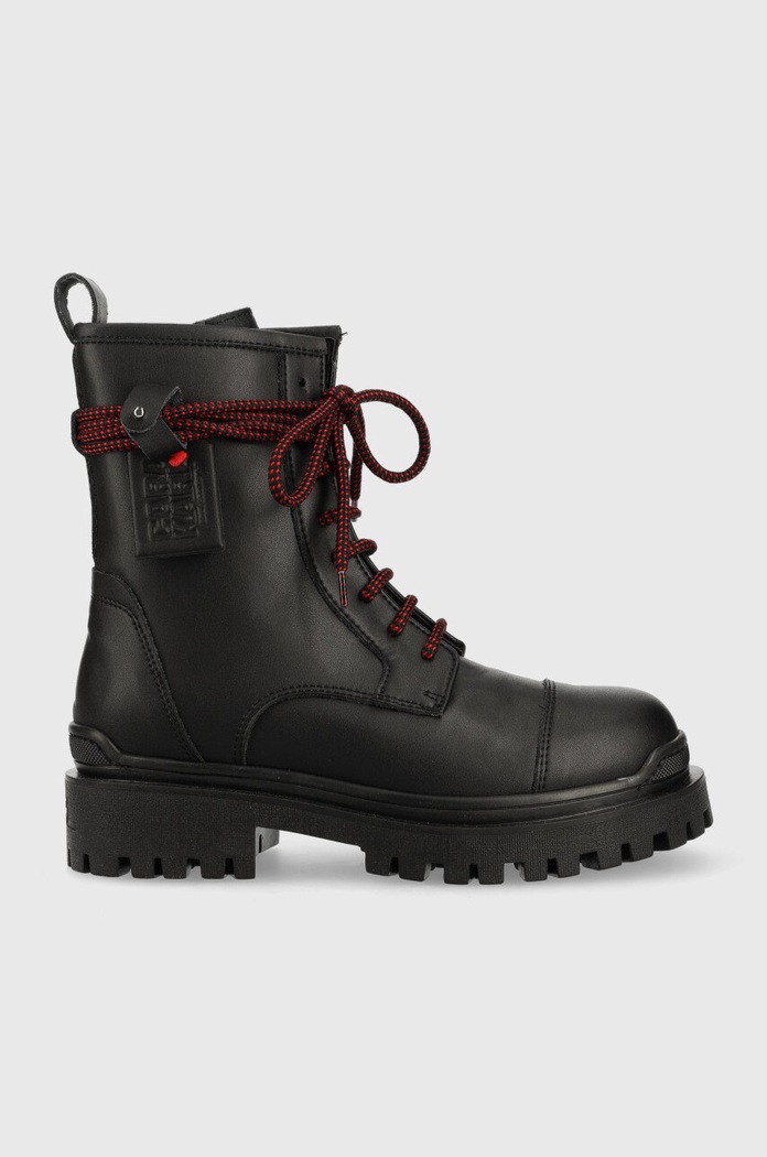 Kožené workery Karl Lagerfeld X Cara Biker Ii usňová koža čierna KL94660.E00
