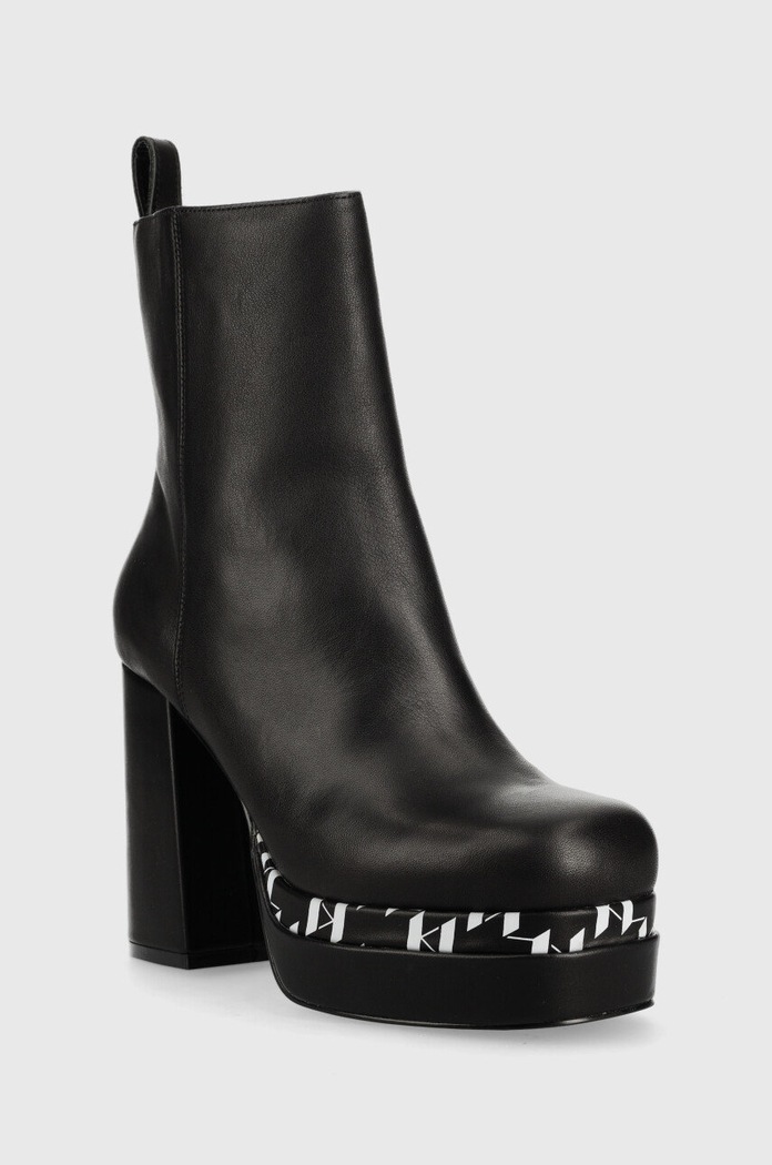 Kožené kotníkové boty Karl Lagerfeld Strada KL30144.000 černá AW22