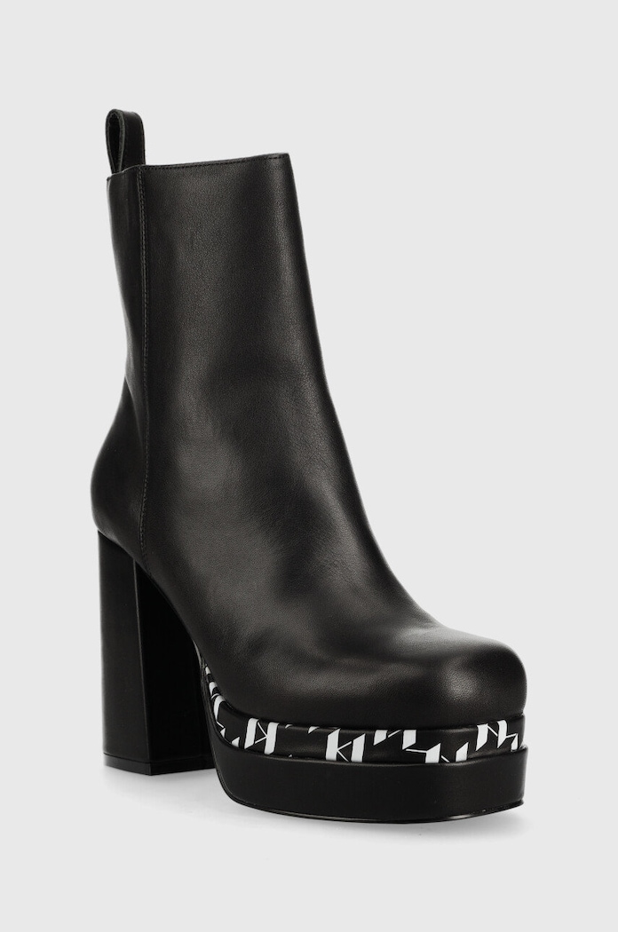 Kožené kotníkové boty Karl Lagerfeld Strada KL30144.000 černá AW22