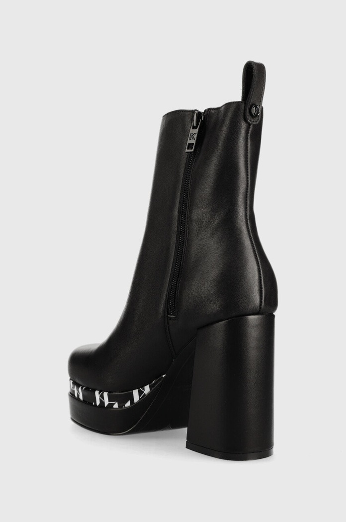 Boty Kožené kotníkové boty Karl Lagerfeld Strada KL30144.000 černá