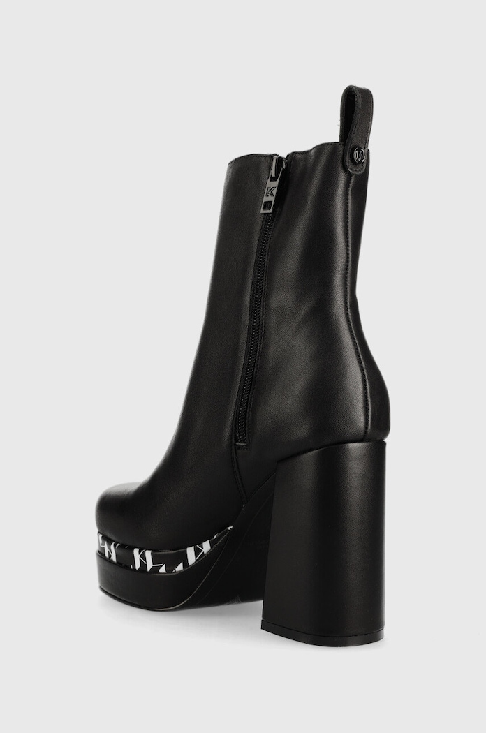 Boty Kožené kotníkové boty Karl Lagerfeld Strada KL30144.000 černá