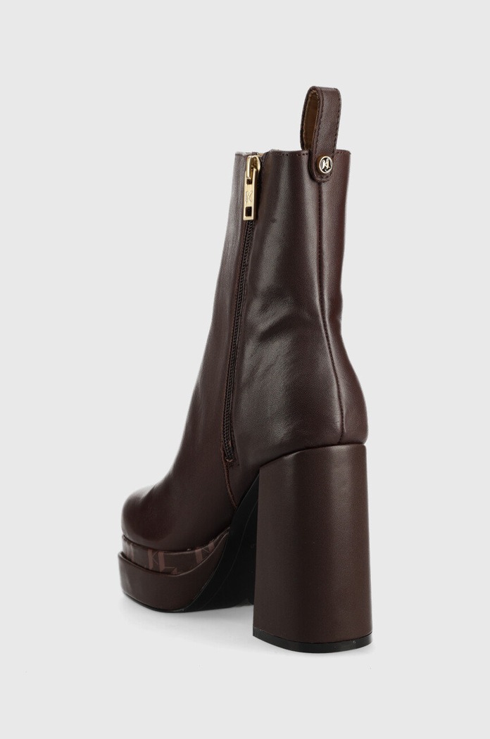 Obuv Kožené členkové topánky Karl Lagerfeld STRADA KL30144.044 hnedá