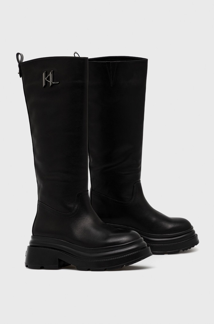 Kožne čizme Karl Lagerfeld Danton KL45090.000 crna AW22
