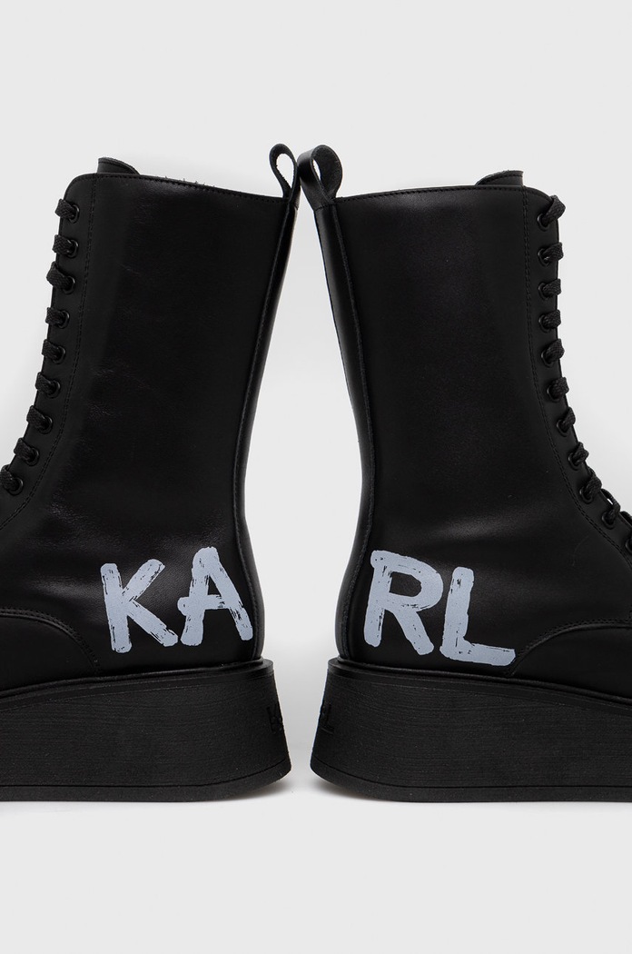 Kožené kotníkové boty Karl Lagerfeld Zephyr černá KL42475.000