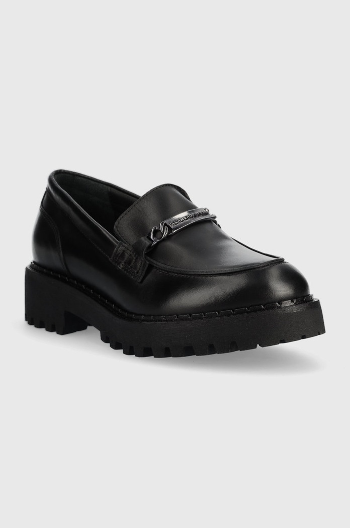 Karl Lagerfeld mokasyny skórzane TROUPE KL45410.000 czarny AW22