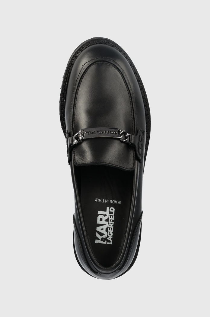 Karl Lagerfeld mokasyny skórzane TROUPE czarny KL45410.000