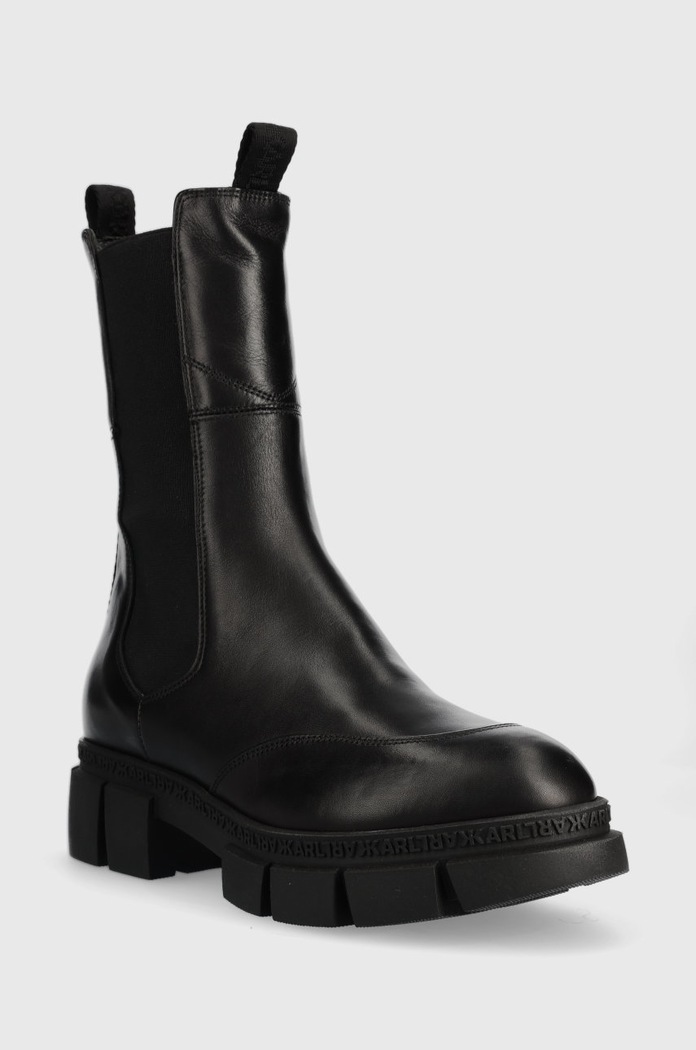 Kožené kotníkové boty Karl Lagerfeld Aria KL43280.000 černá AW22