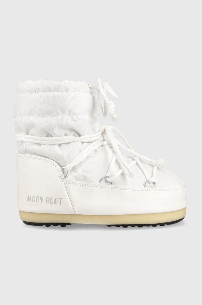 Μπότες χιονιού Moon Boot Light Low Nylon απομίμηση λείου δέρματος λευκό 14600100.WHITE